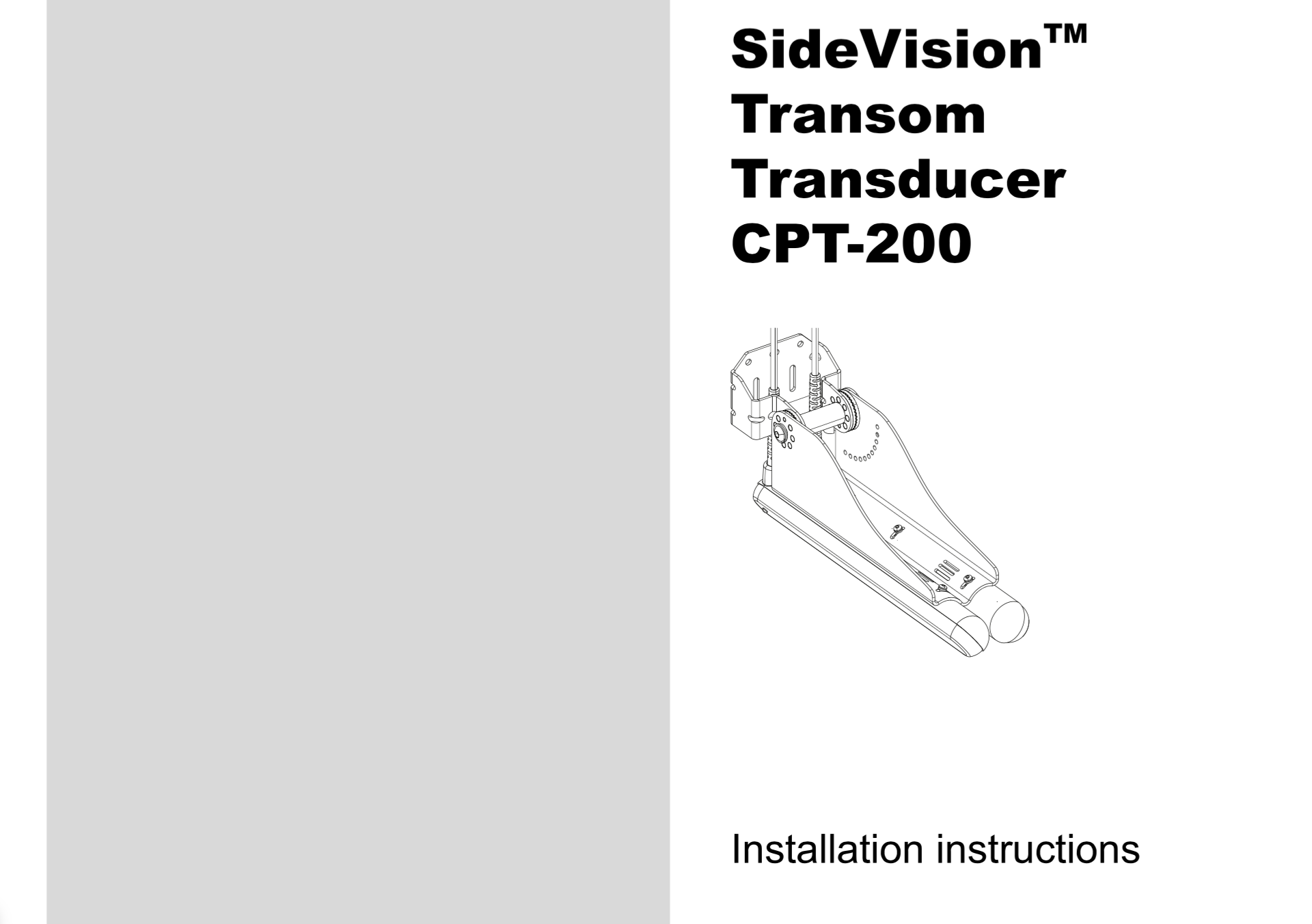 cpt200 transom transducer installation instructions