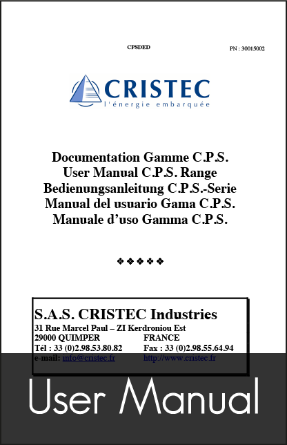 cristec cps marine battery charger user manual