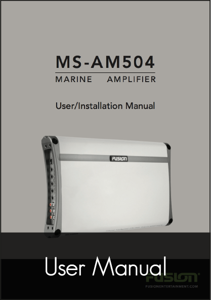 fusion ms 504 marine amplifier user manual