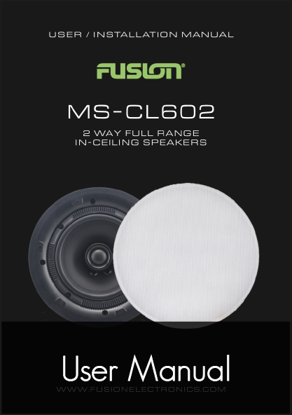 fusion ms cl602 speakers user manual