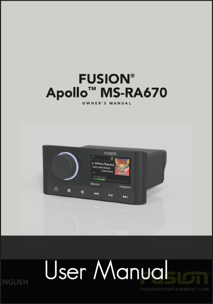 fusion ra670 stereo unit user manual