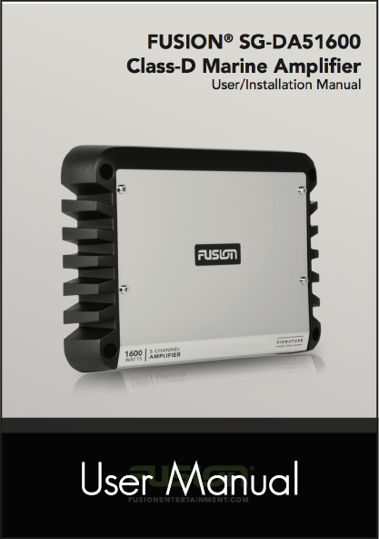 fusion sg da51600 amplifier user manual