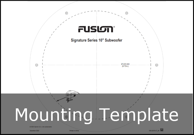 fusion-signature series 3i subwoofer 10inch mounting template