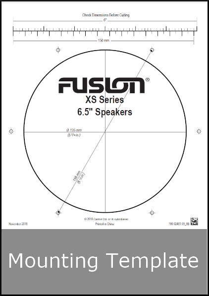 fusion xs-series 6-5 mounting template