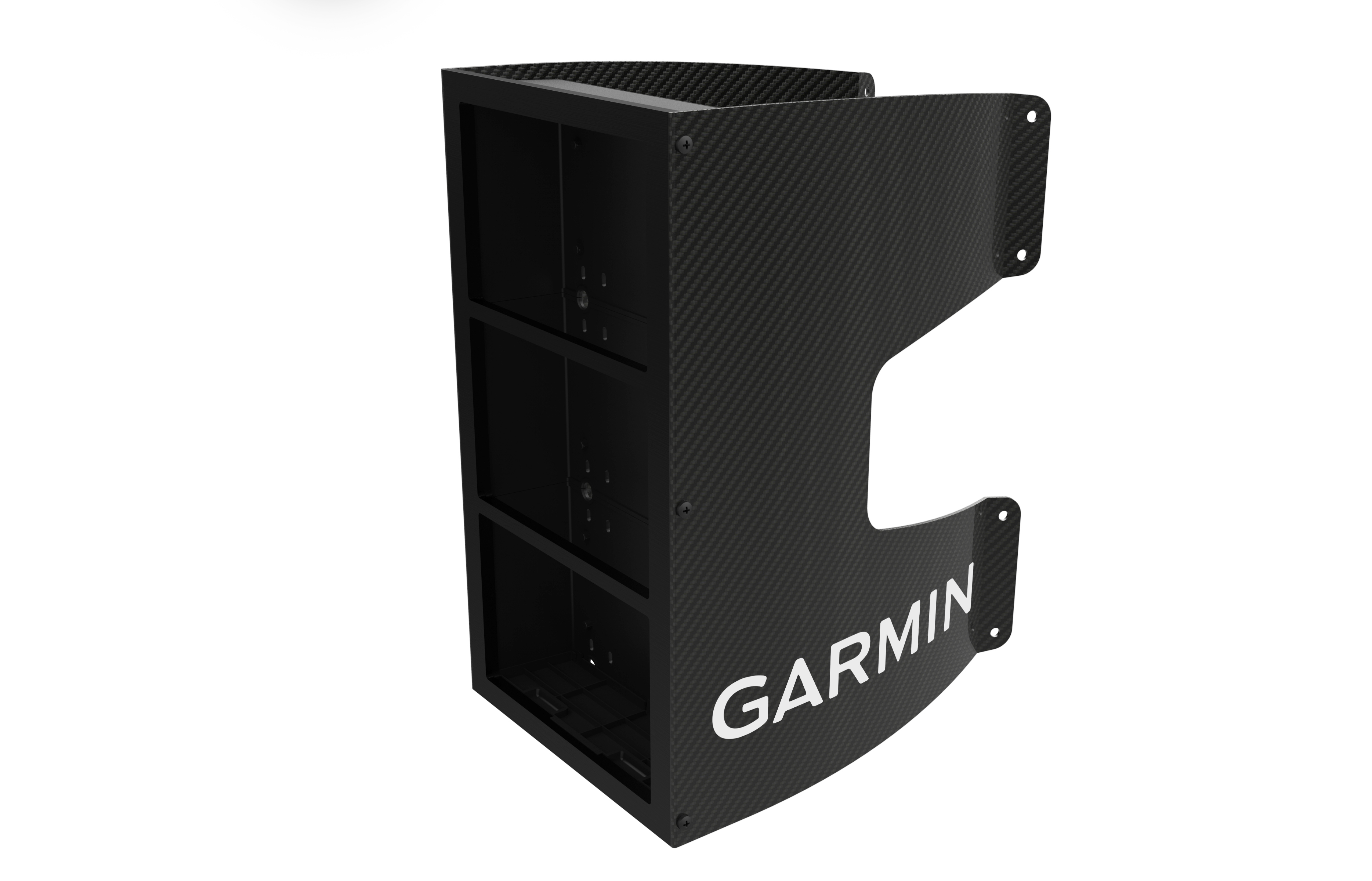 garmin carbon fiber mast bracket 3 units left view