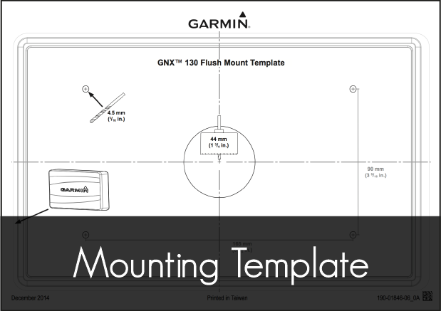 garmin gnx 130 marine instrument mounting template