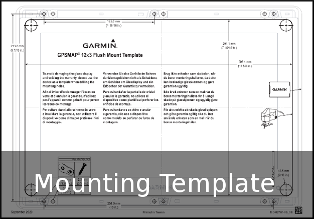 garmin gpsmap 12x3 mounting template