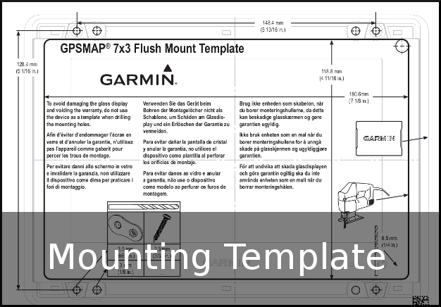 garmin gpsmap 7x3 mounting template