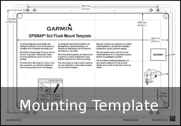 garmin gpsmap 9x3 mounting template