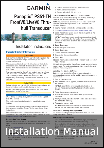 garmin ps51-th transducer installation guide