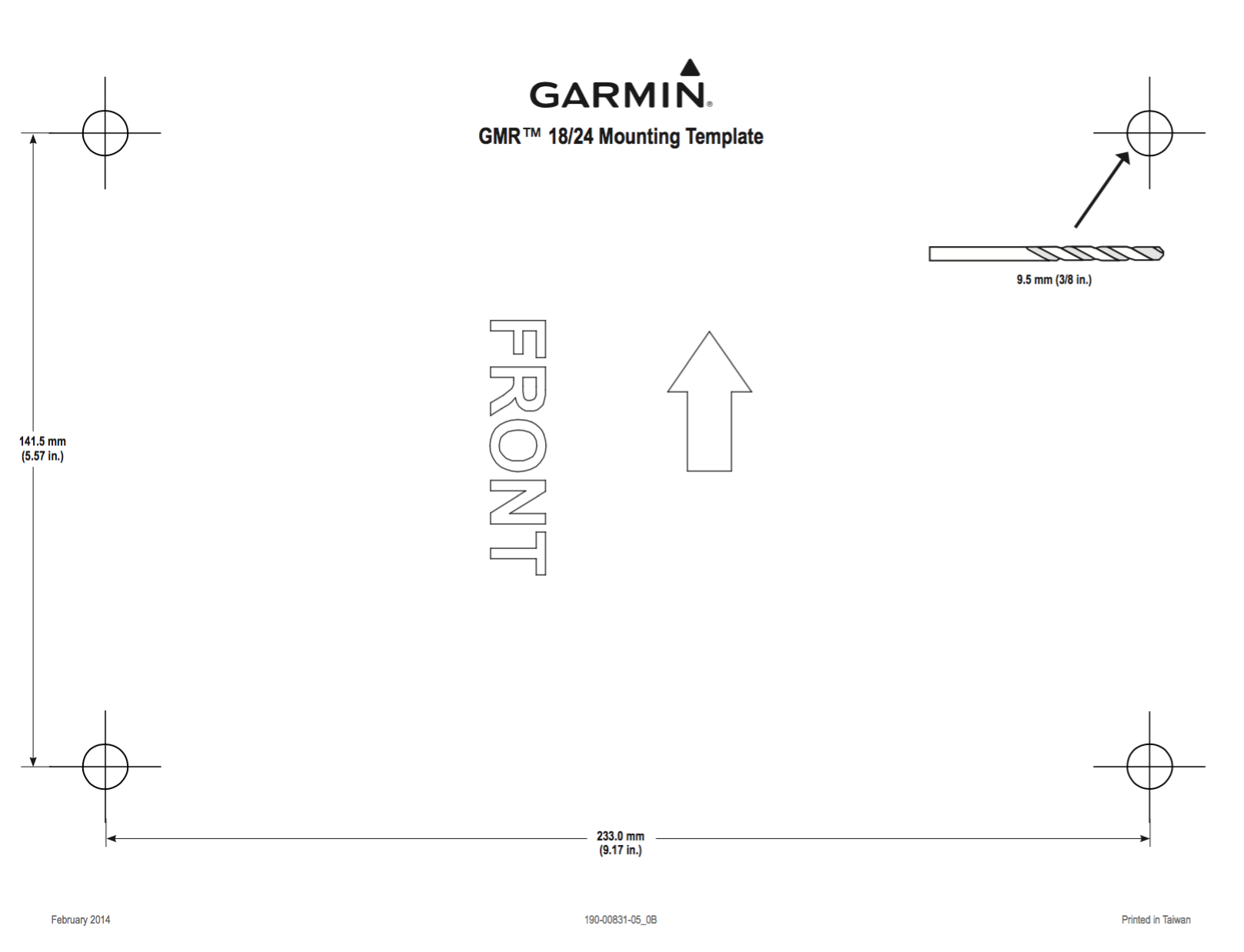 gmr 18 hd radar mounting template