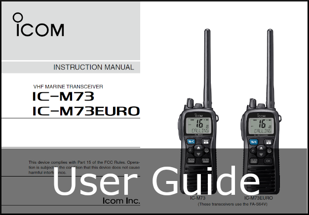 icom ic-m73e handheld vhf radio manual