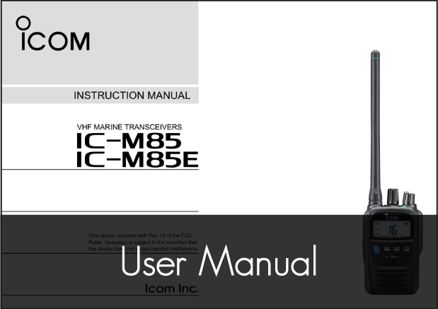 icom ic m85e handheld marine vhf user manual