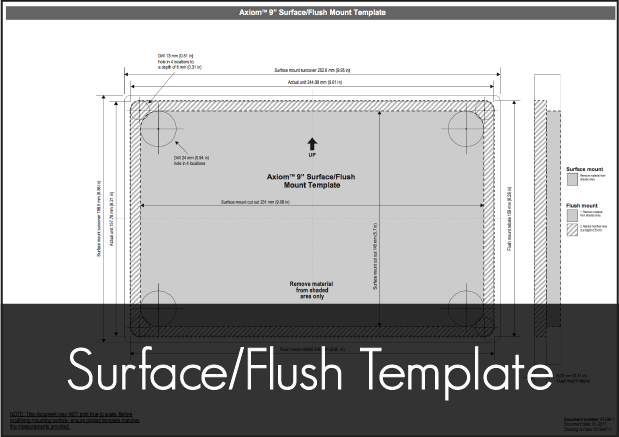 raymarine axiom 9 multifunction display surface flush mounting template