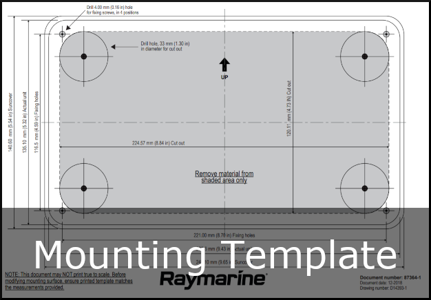 raymarine element-hv element-s display mounting template