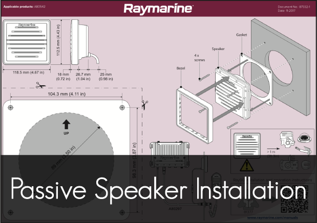 raymarine passive speaker installation sheet mounting template