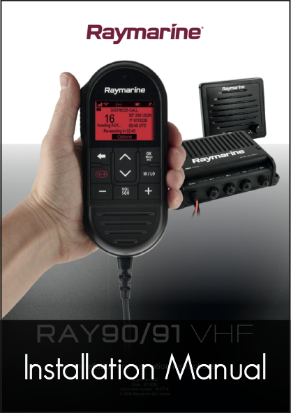 raymarine ray90 91 vhf radio operating installation manual