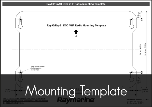 raymarine ray90 ray91 mounting template