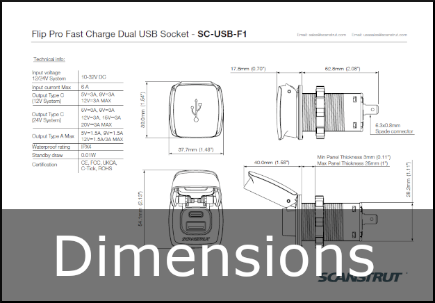 scanstrut flip pro dimensions