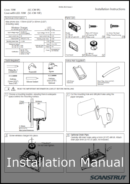 scanstrut sc-cw-09f cove charger installation instructions