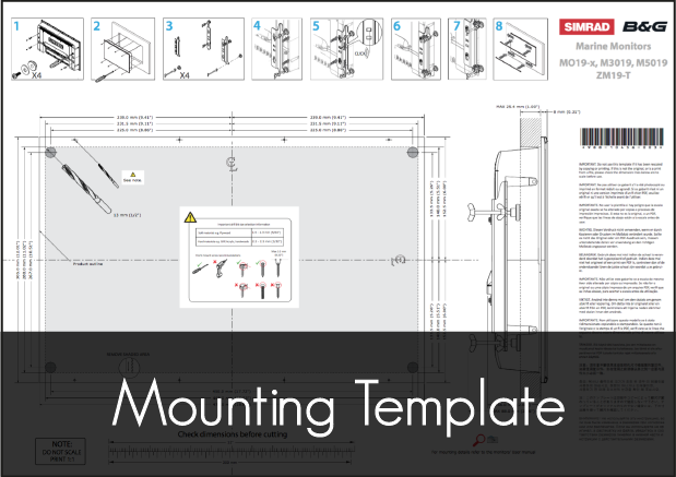 simrad mo 19 monitor mounting template