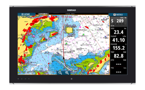simrad mo24 t marine monitor chart radar overlay