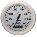 Faria Dress White 4" Tachometer w\/Systemcheck Indicator - 7,000 RPM (Gas - Johnson \/ Evinrude Outboard) [33150]