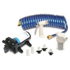 SHURFLO PRO WASHDOWN KIT II Ultimate - 12 VDC - 5.0 GPM - Includes Pump, Fittings, Nozzle, Strainer, 25' Hose [4358-153-E09]