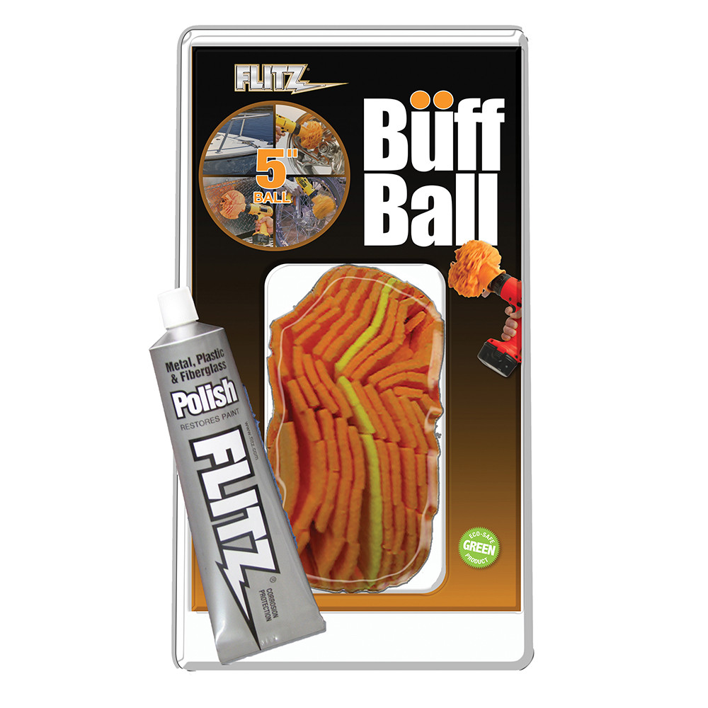 Buff Ball - Large 5 - Orange w/1.76oz Tube Flitz Polish
