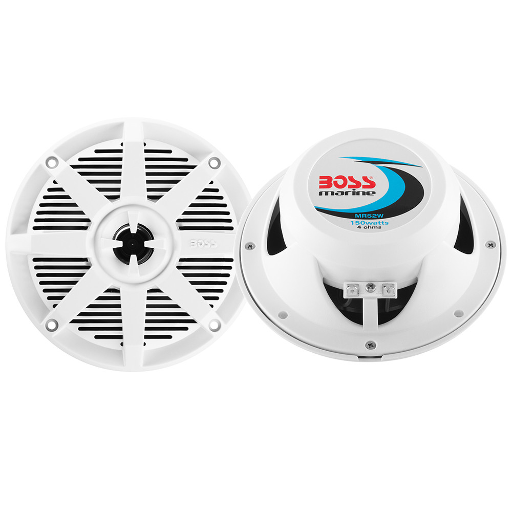200W White Boss Audio MR4.3W 4" 3-Way Marine Enclosed System Box Speakers 