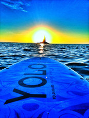 Yolo Stand up Paddleboard rental at sunset!