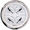 Faria Chesapeake SS White 4" Multifunction 4 in 1 Combination Gauge w\/Fuel, Oil, Water  Volts [33851]