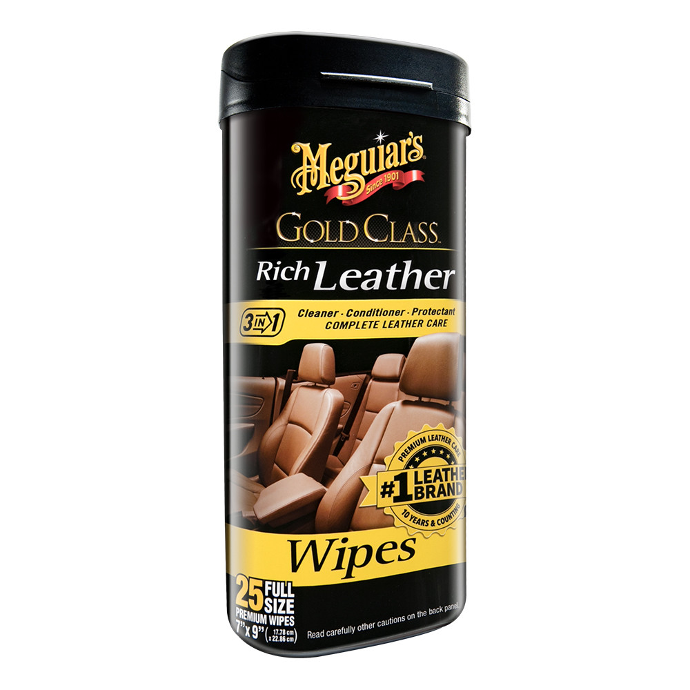 Meguiars Gold Class Rich Leather Cleaner Conditioner Wipes G10900