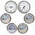 Faria Chesapeake White w\/Stainless Steel Bezel Boxed Set of 6 - Speed, Tach, Fuel Level, Voltmeter, Water Temperature  Oil PSI [KTF063]