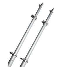 Taco 18 Deluxe Outrigger Poles w\/Rollers - Silver\/Silver [OT-0318HD-VEL]