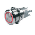 BEP Push-Button Switch 12V Latching On\/Off - Red LED [80-511-0001-00]