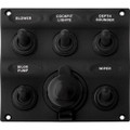 Sea-Dog Nylon Switch Panel - Water Resistant - 5 Toggles w\/Power Socket [424605-1]