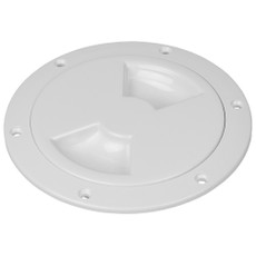 Sea-Dog Quarter-Turn Smooth Deck Plate w\/Internal Collar - White - 8" [336380-1]