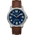 Timex Mens Expedition Metal Field Watch - Blue Dial\/Brown Strap [TW4B16000JV]