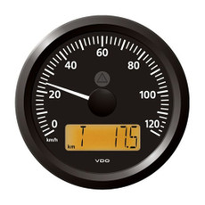 VDO Marine 3-3\/8" (85 mm) ViewLine Speedometer - 0 to 120 KMH - 12\/24V - Black Dial  Triangular Bezel [A2C59512369]
