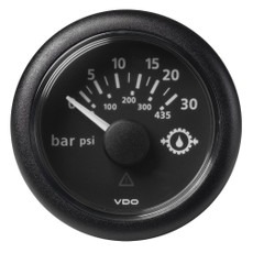 VDO Marine 2-1\/16" (52mm) ViewLine Transmission Oil Pressure 30 Bar\/435 PSI - 8-32V - Black Dial  Round Bezel [A2C59514141]
