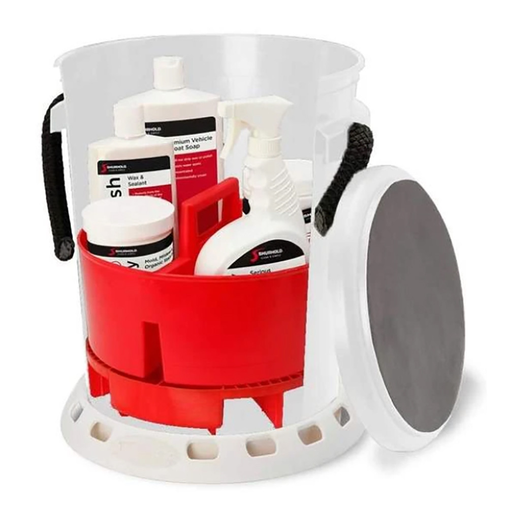 Shurhold 5 Gallon White Bucket Kit - Includes Bucket, Caddy, Grate