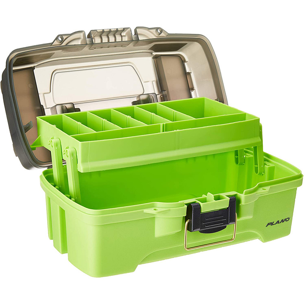 Plano Fishing Gear Organizer Tackle Box w/ Removable Bait Racks & 4 Trays,  Green, 1 Piece - Kroger