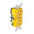 Marinco Locking Receptacle - 15A, 125V - Yellow [4700CR]