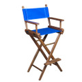 Whitecap Captains Chair w\/Blue Seat Covers - Teak [60045]