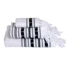 Marine Business White\/Anchors Towel Set - SANTORINI - Set of 3 [53103]