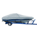 Carver Sun-DURA Styled-to-Fit Boat Cover f\/18.5 V-Hull Low Profile Cuddy Cabin Boats w\/Windshield  Rails - Grey [77718S-11]