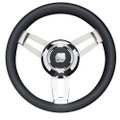 Uflex Morosini 13.8" Steering Wheel - Black Polyurethane w\/Stainless Steel Spokes  Chrome Hub [MOROSINI U\/CH\/B]