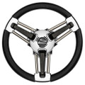 Schmitt  Ongaro Burano Wheel 14" 3\/4" Tapered Shaft Black Polyurethane w\/Stainless Spoke Includes Center Cap\/Nut [PU1051B1-04R]