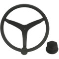 Uflex - V46 - 13.5" Stainless Steel Steering Wheel w\/Speed Knob  Chrome Nut - Black [V46B KIT]
